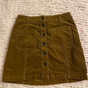 Mudd Brown Corduroy Mini Skirt with Buttons